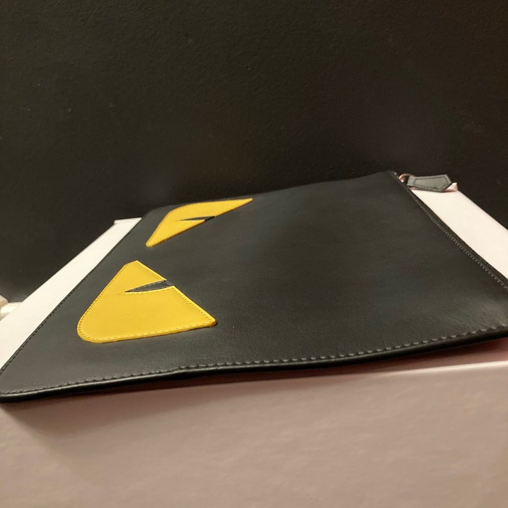 FENDI Bag Bugs Leather Pouch Clutch - Picture 4 of 8